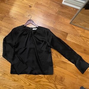 Frame black silk blouse